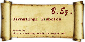 Birnstingl Szabolcs névjegykártya